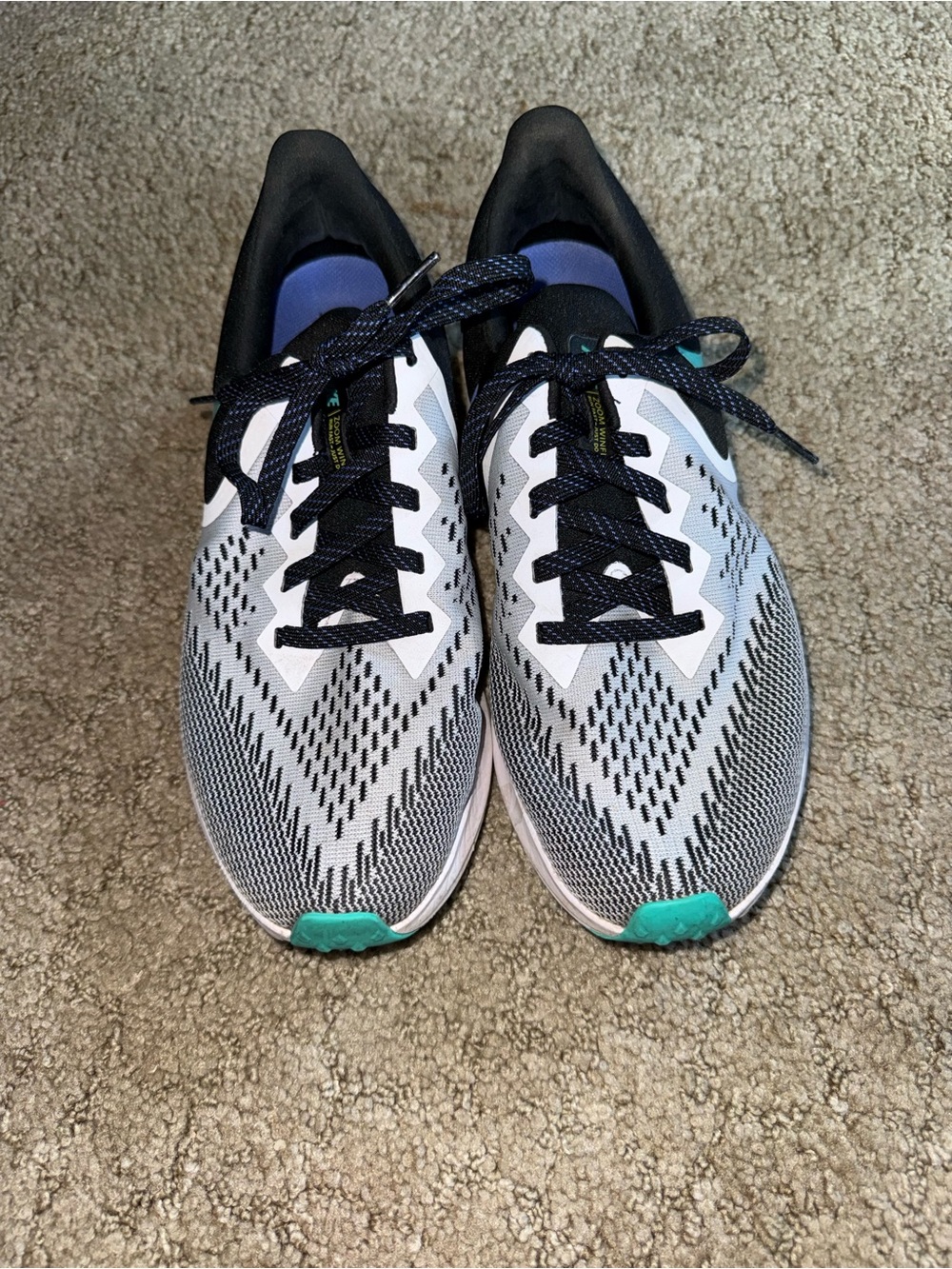 Nike Women's White Black Teal Athletic Running Sneakers